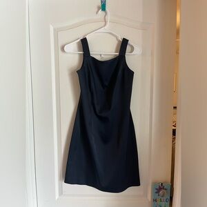 Gorgeous Navy Satin Vintage Mini Dress